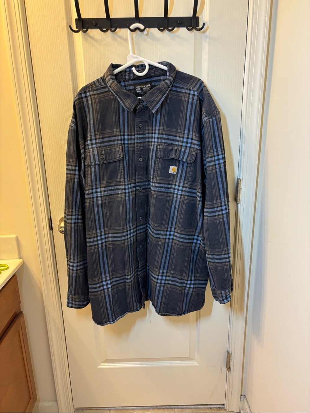 Carhartt Loose Fit Flannel Shirt Men's 4XL Heavyweight Plaid Button Up